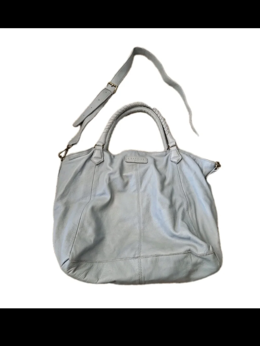 Liebeskind Berlin Light Blue Amalie Laser 2 Satchel Large Boho Designer Bag